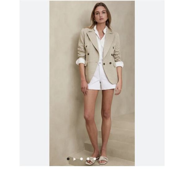 Banana Republic Women's Pique Knit Striped Blazer - Picture 14 of 14